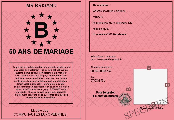 diplome 15 ans de mariage